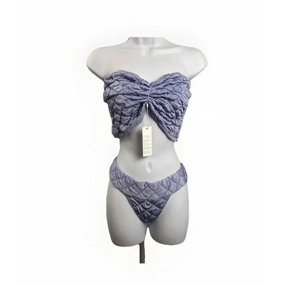 NWT Frankie’s Bikinis Lani Straplessttop and Sofia Puff Bottom Size Medium